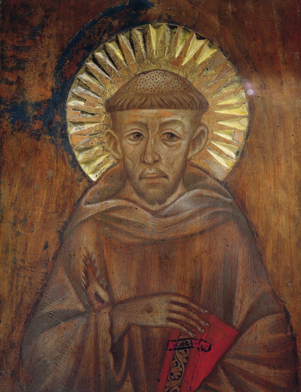 Porträtt av Franciskus, ca 1285 olja på panel detalj av 696577 av Giovanni Cimabue
