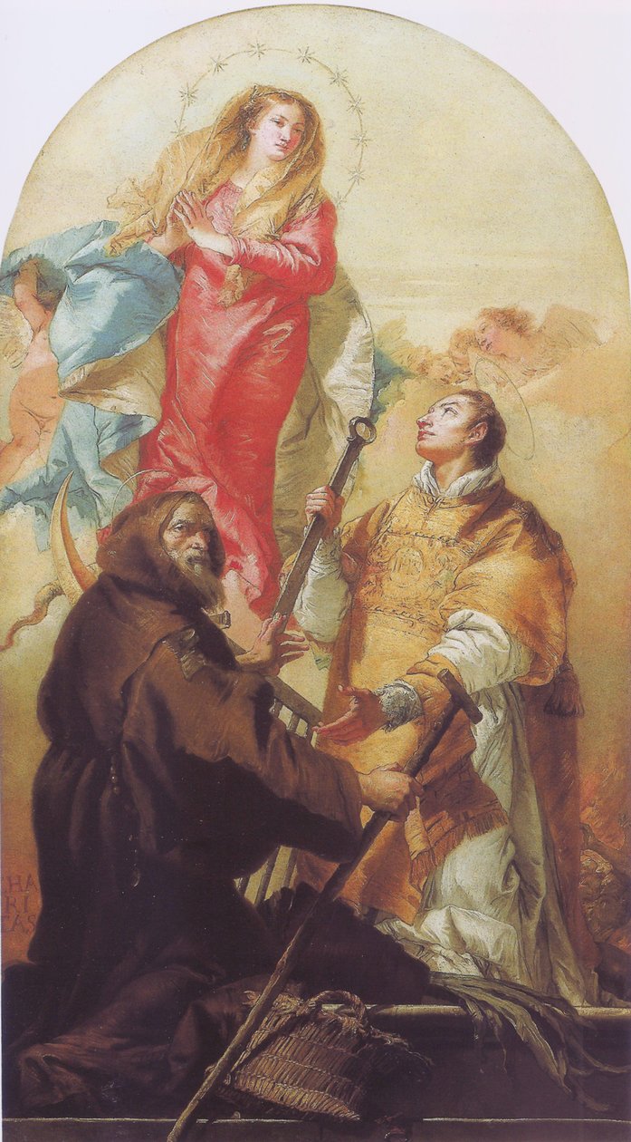 The Virgin in Glory med San Lorenzo och San Francesco di Paola av Giovanni Domenico Tiepolo