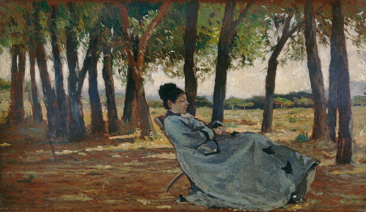 Signora Martelli i Castiglioncello, ca 1867 av Giovanni Fattori