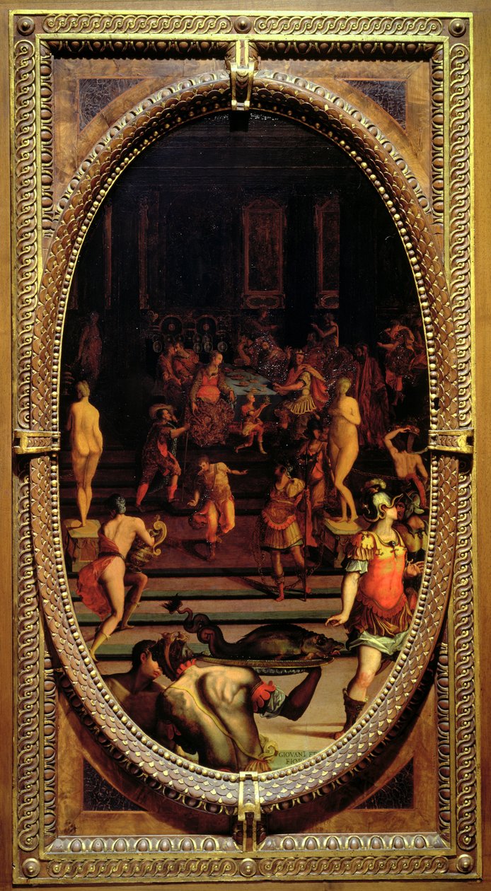 The Ring of Polycrates, 1572 (olja på skiffer) av Giovanni Fedini