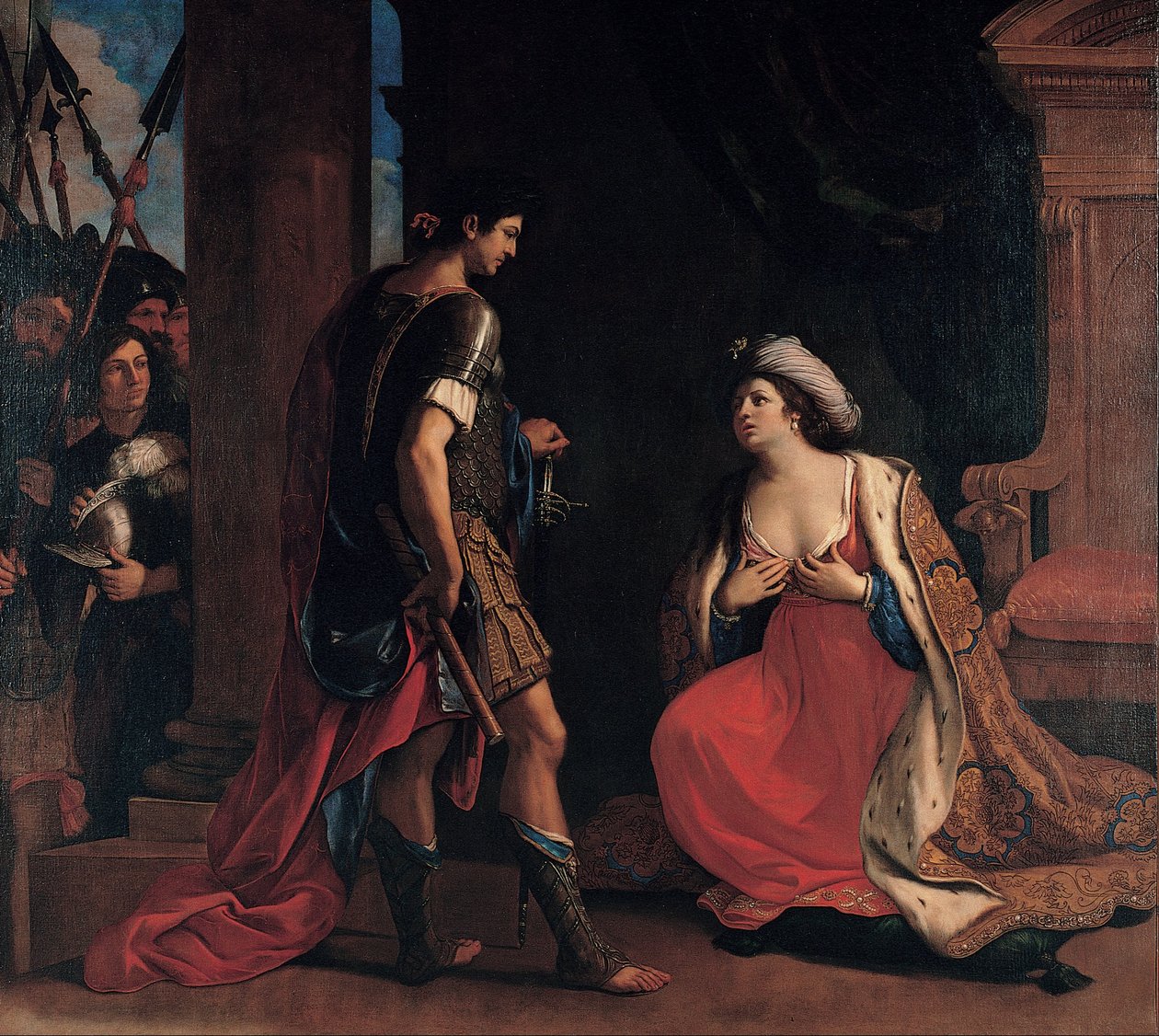 Cleopatra och Octavian av Giovanni Francesco Barbieri