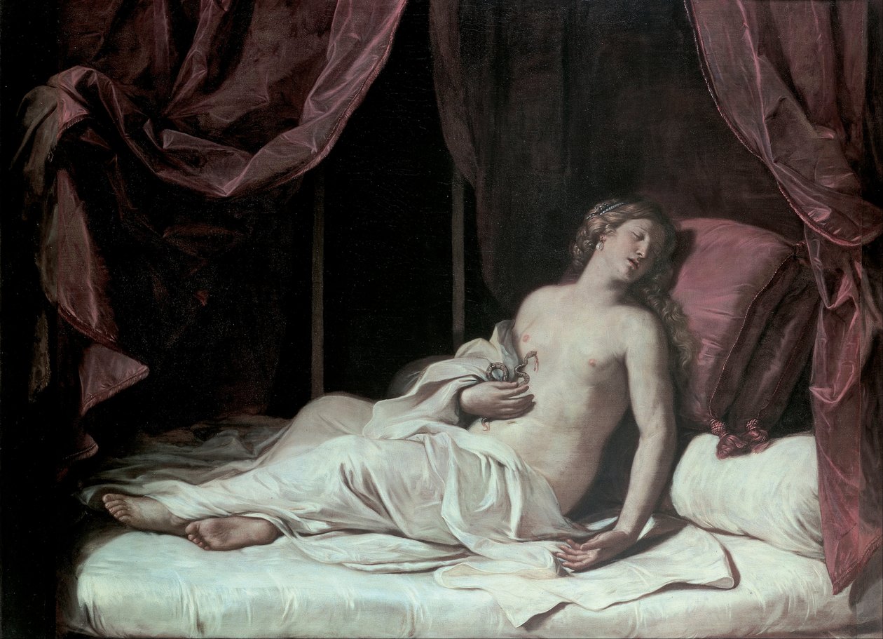 Cleopatras död av Giovanni Francesco Barbieri