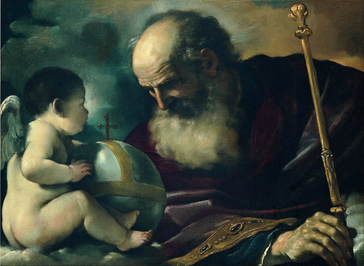 Gud Fadern och ängeln av Giovanni Francesco Barbieri