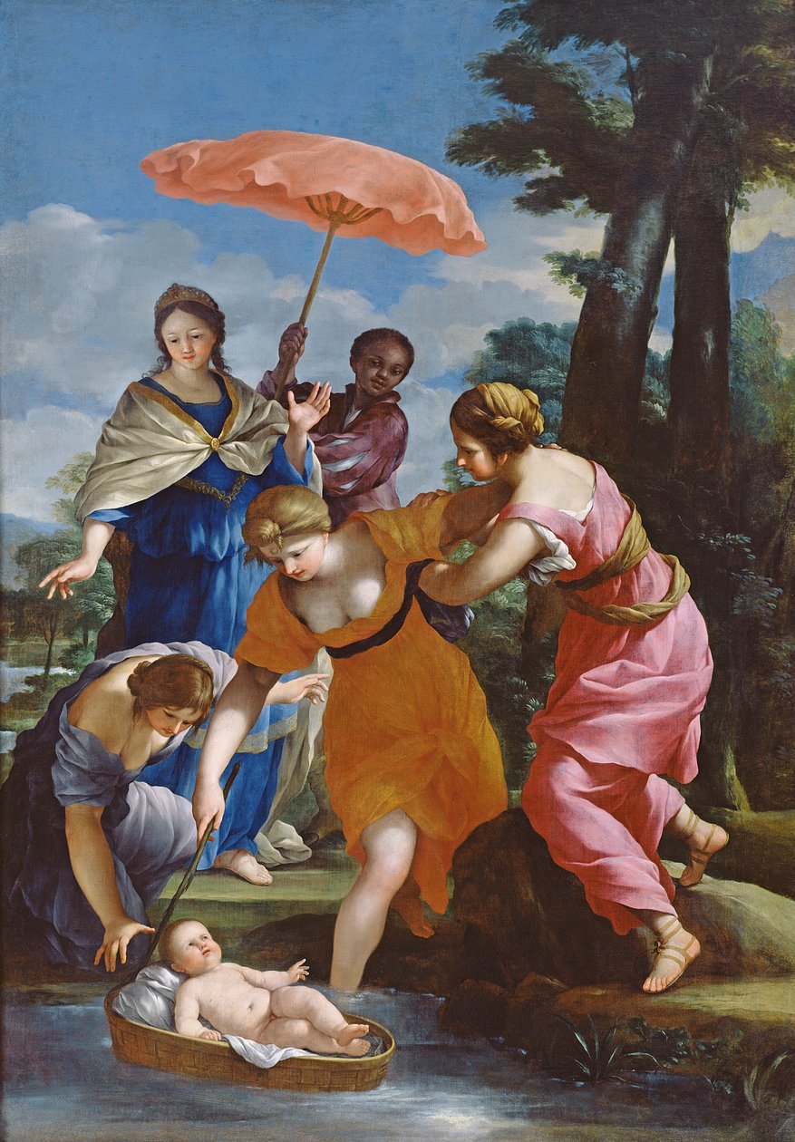 Moses räddad från vattnet, ca 1655-57 av Giovanni Francesco Romanelli