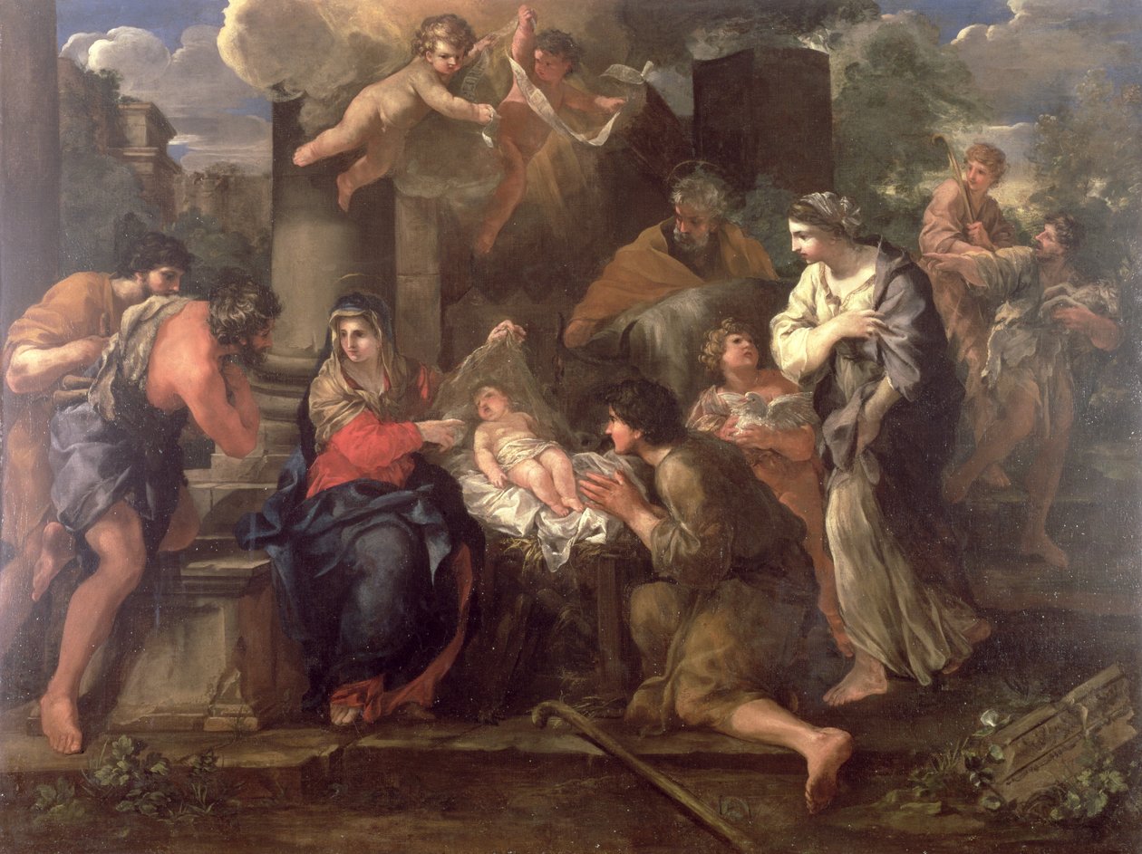 Tillbedjan av herdarna av Giovanni Francesco Romanelli