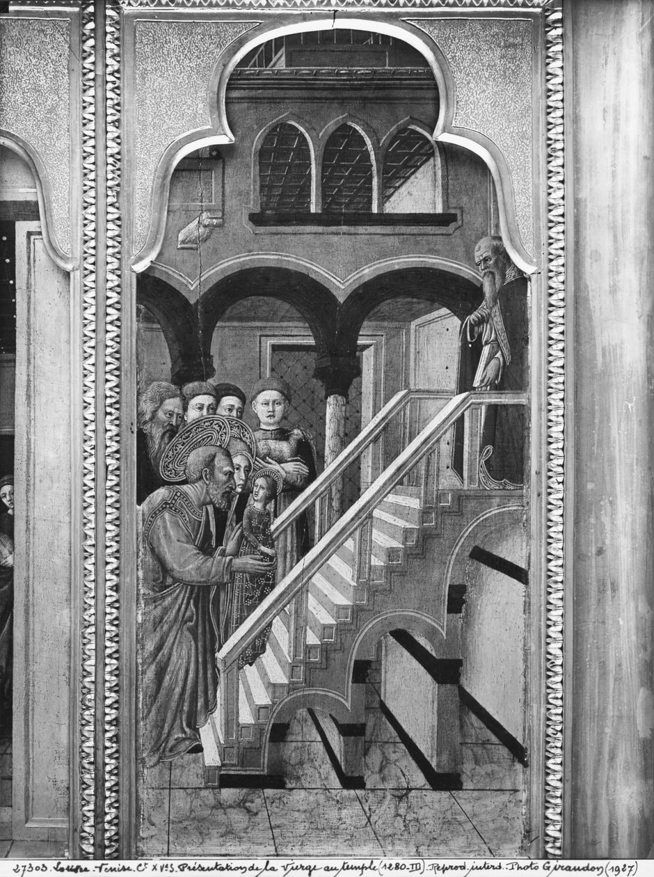 Cycle of the Life of the Virgin, Presentation av Jungfrun vid templet, ca 1445 (olja på poppelpanel) av Giovanni Francesco da Rimini