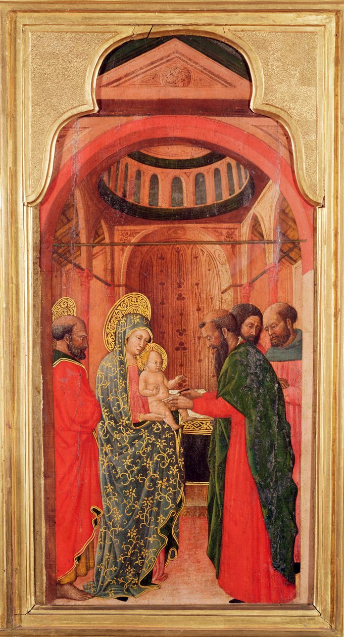 Omskärelsen, från en altartavla med scener ur Jungfruns liv, ca 1445 av Giovanni Francesco da Rimini