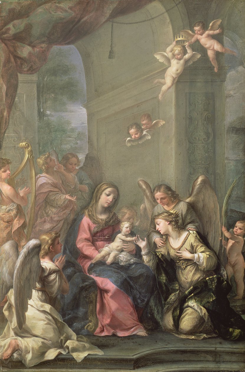 St. Katarinas mystiska bröllop, 1716 av Giovanni Gioseffo da Sole