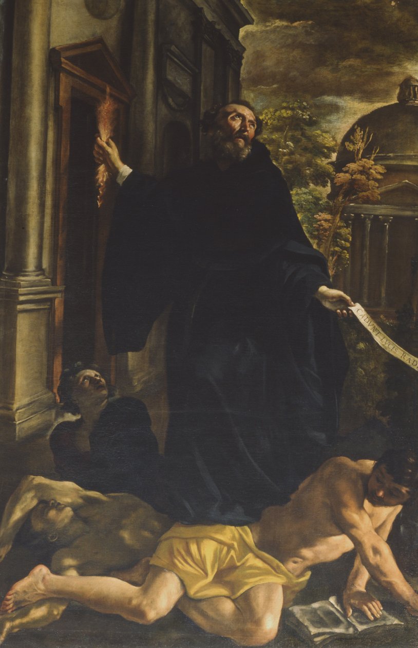 St. Augustinus skingra kättarna av Giovanni Lanfranco