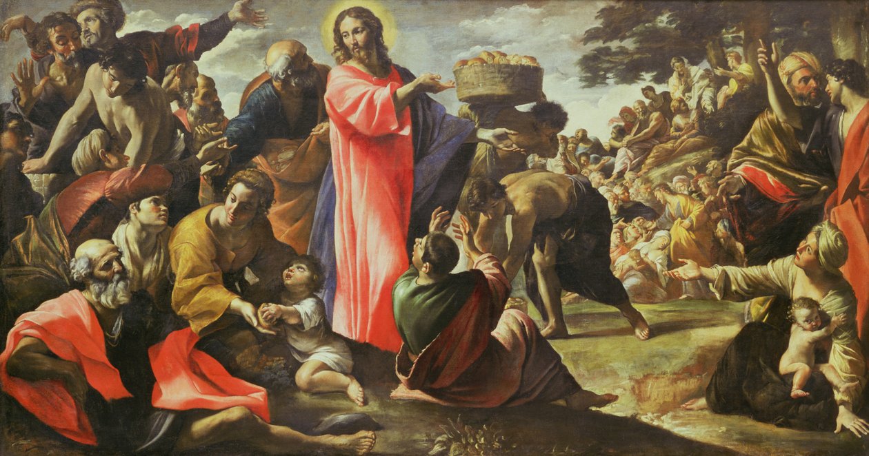 Förökningen av bröden och fiskarna, 1620-5 av Giovanni Lanfranco