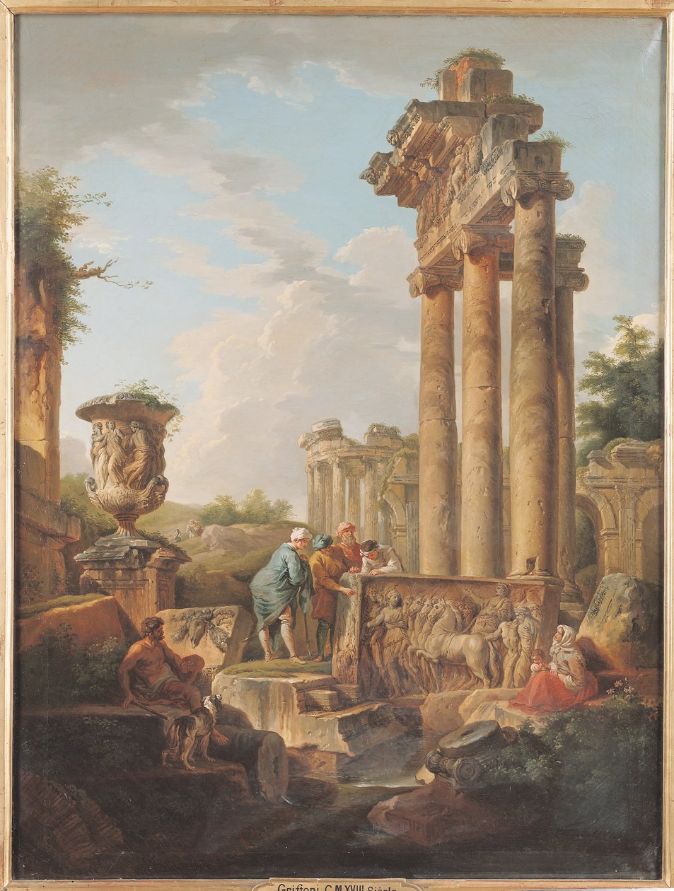 Ruinerna av ett tempel av Giovanni Maria Griffoni