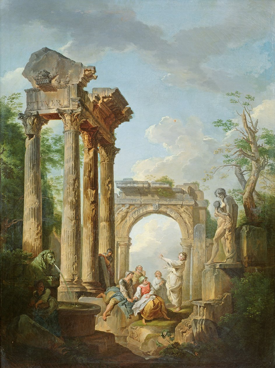 Ruinerna av Vespasianus tempel av Giovanni Maria Griffoni