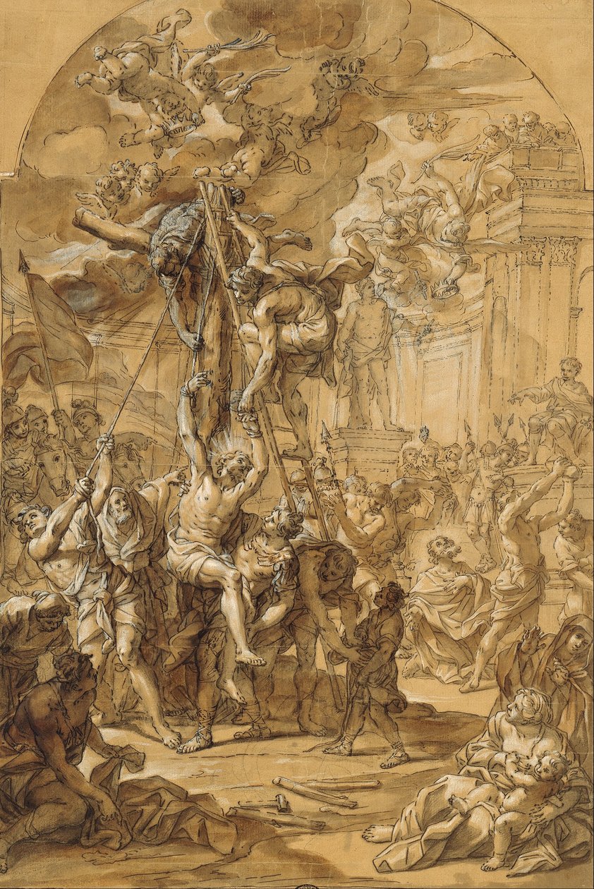 Apostlarna Filips och Jakob den mindre martyrer av Giovanni Odazzi