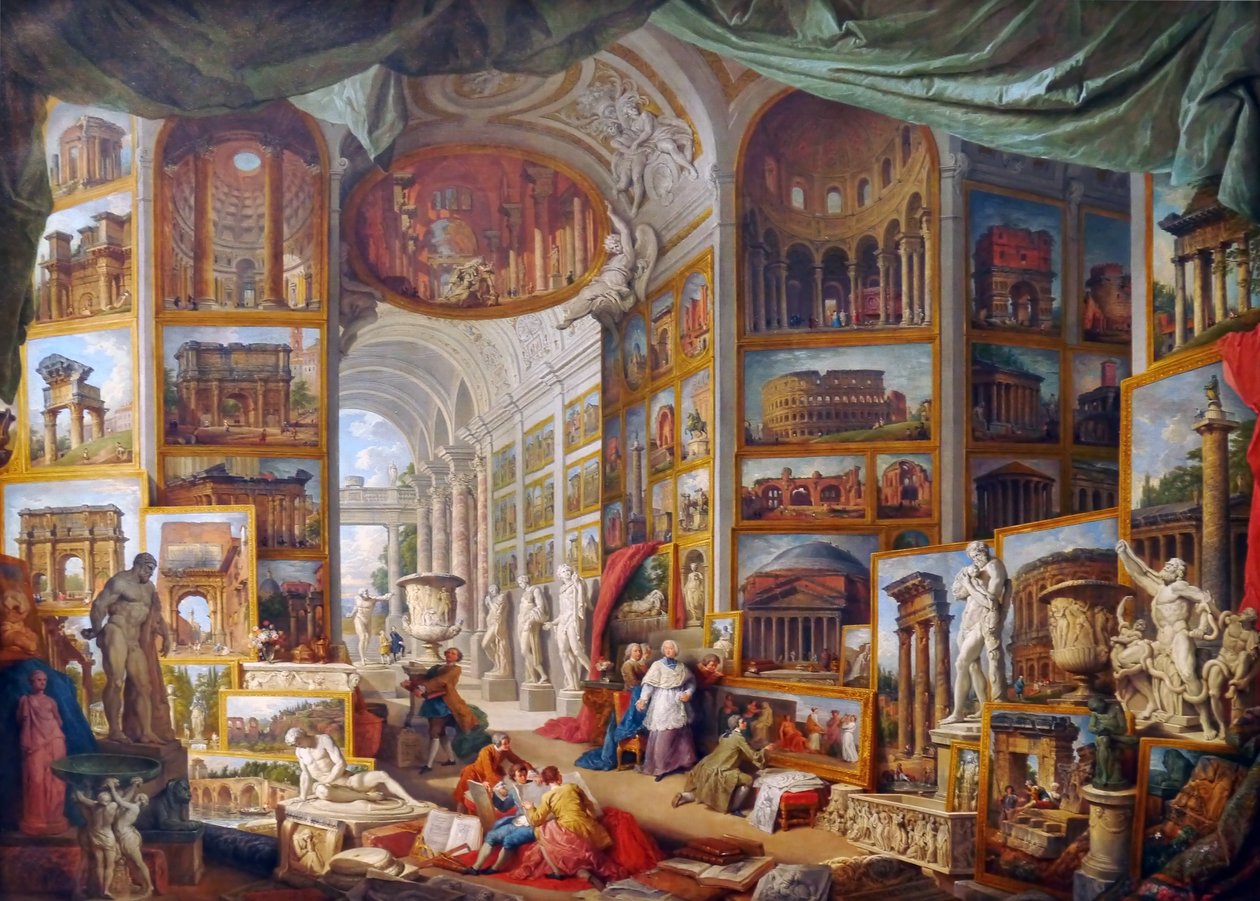 Galleri med utsikt över det antika Rom av Giovanni Paolo Pannini