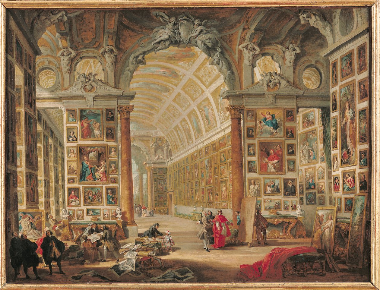 Kardinal Silvio Valenti-Gonzagas Galleri i Rom, 1749 swed av Giovanni Paolo Pannini