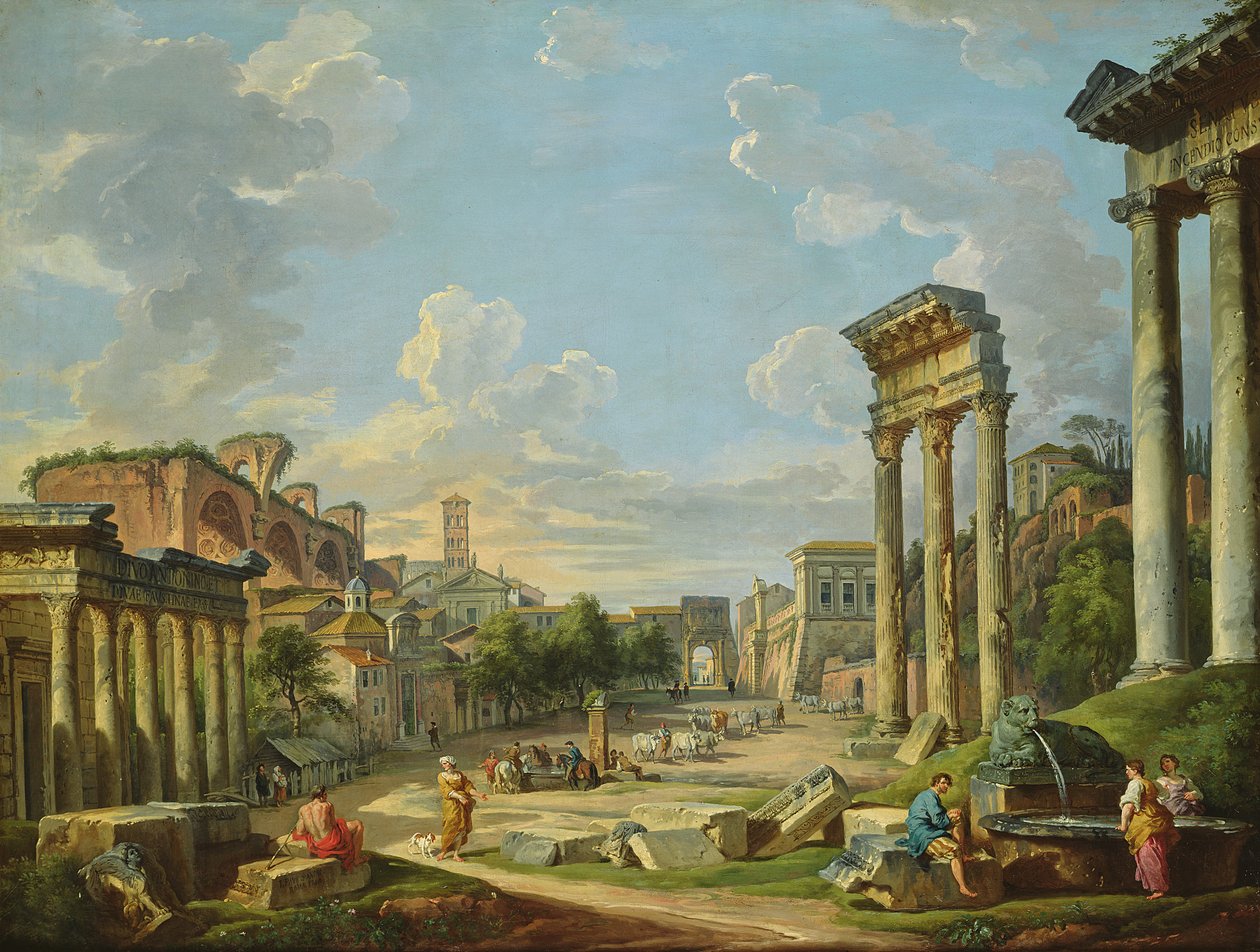 Utsikt över Campo Vaccino i Rom, 1740 av Giovanni Paolo Pannini