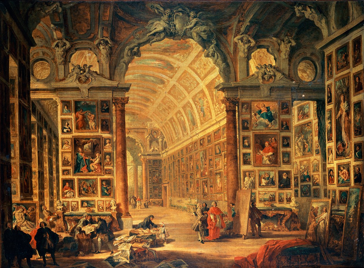 Interiör av Colonna-galleriet i Rom av Giovanni Paolo Pannini