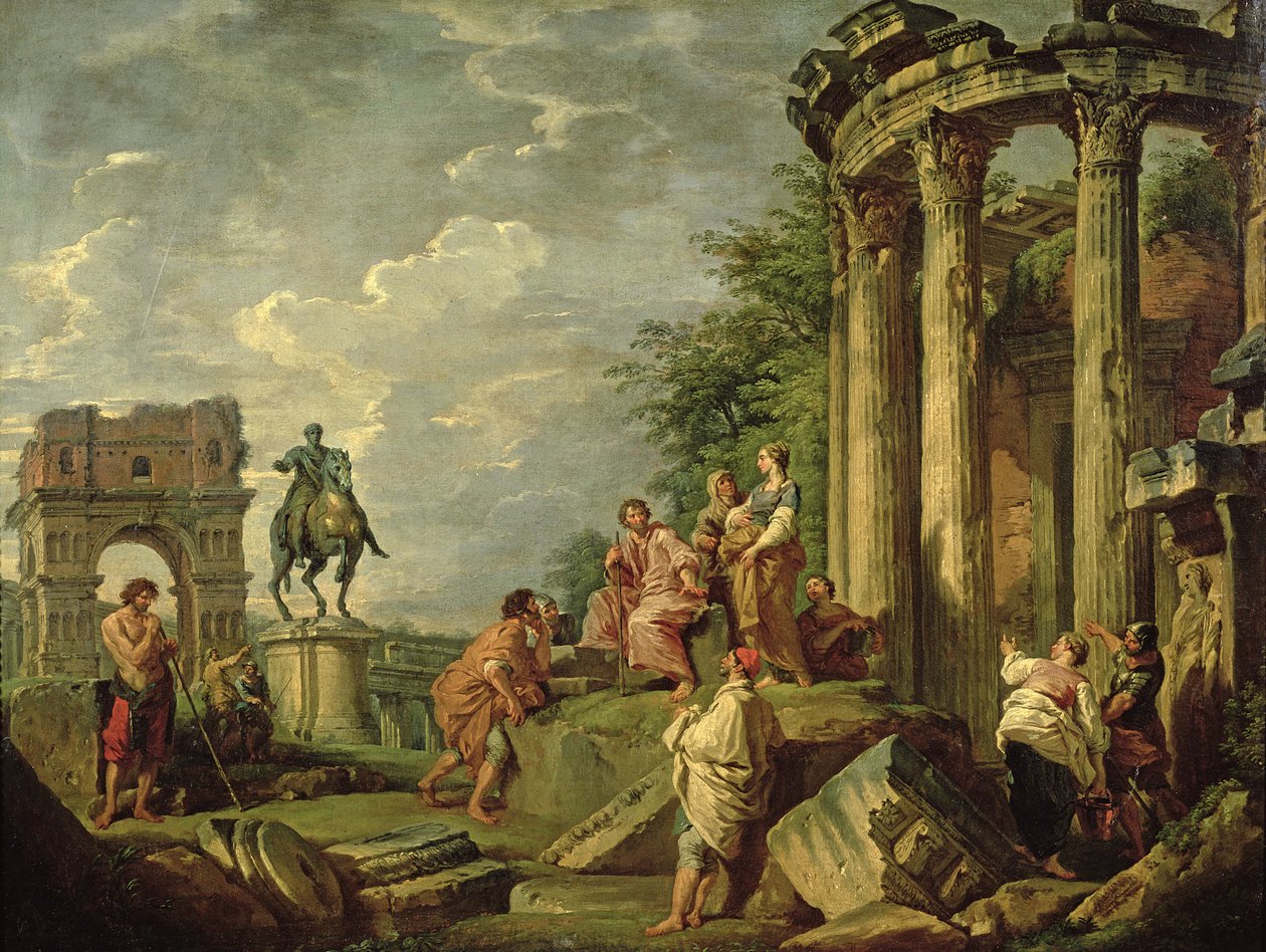 Bönder bland romerska ruiner, 1743 av Giovanni Paolo Pannini