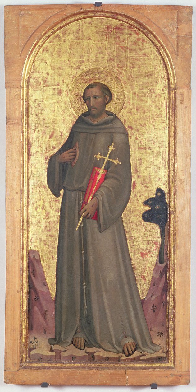 St Francis (tempera på panel) av Giovanni dal Ponte