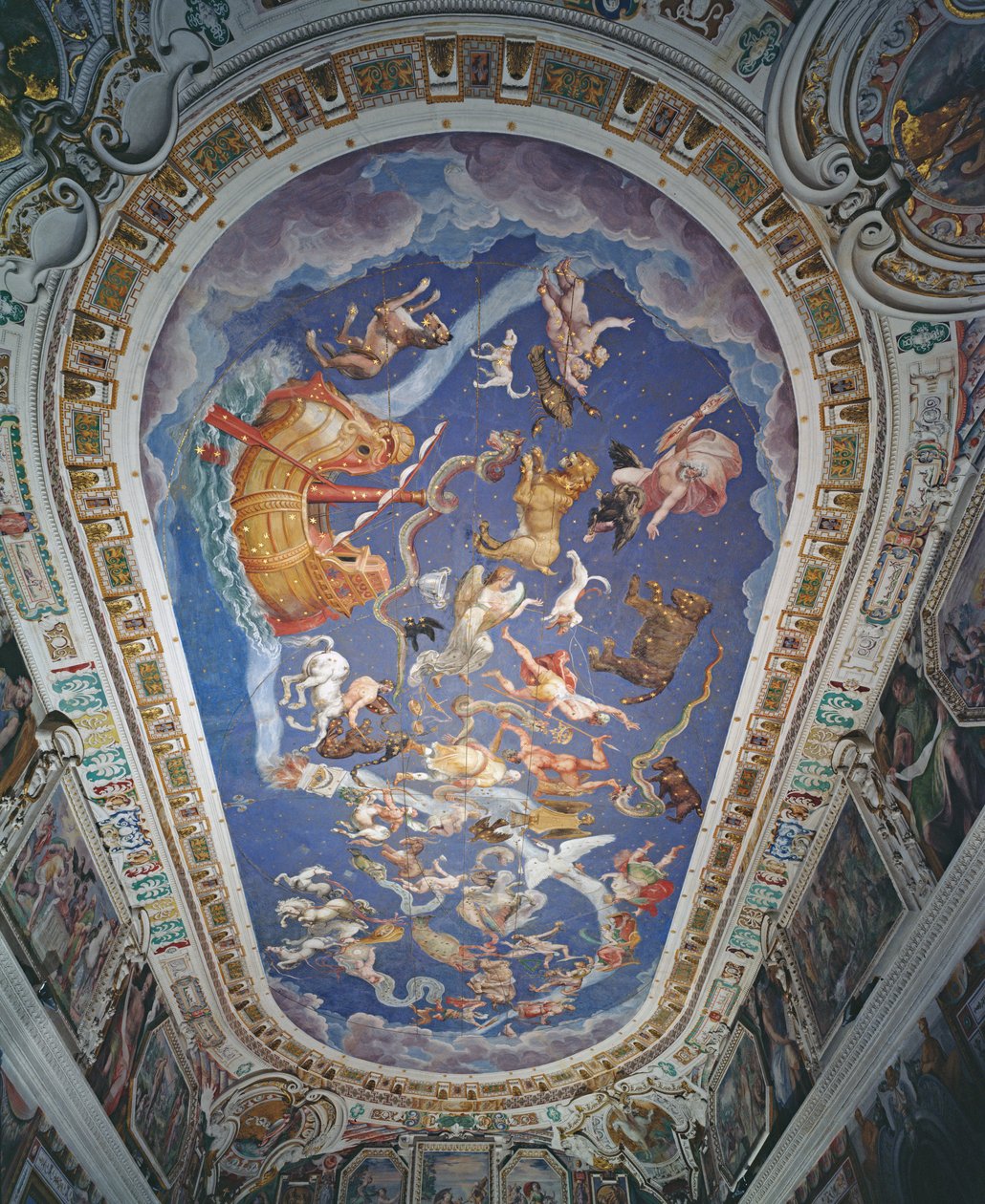 Astrologiskt tak, i Sala del Mappamondo av Giovanni de Vecchi