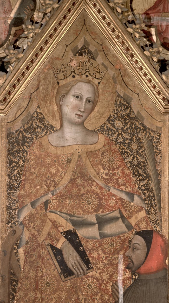 St. Catherine of Alexandria tempera på paneldetalj från 139088 av Giovanni di Niccolo del Biondo