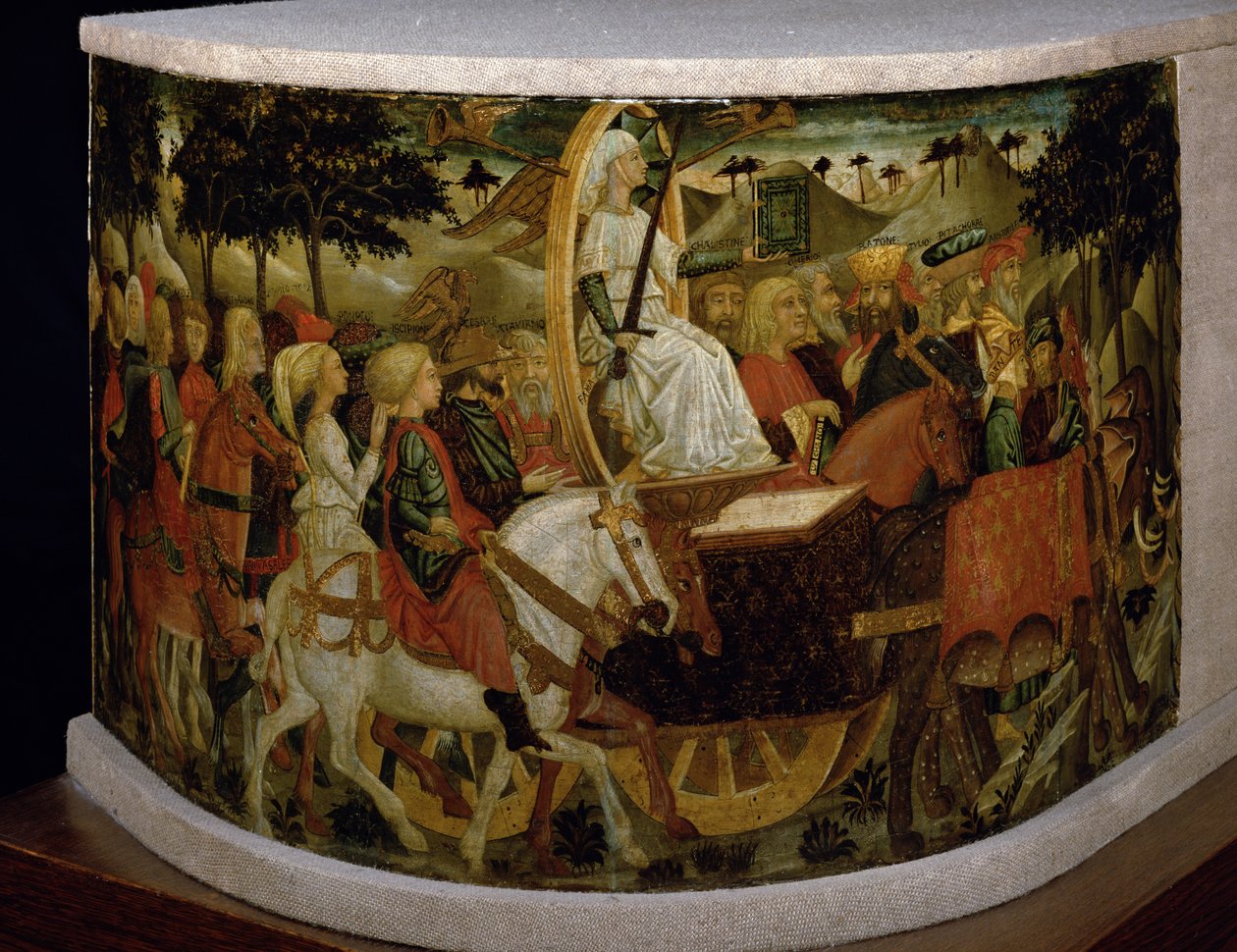 Triumph of Fame, inspirerad av "Triumphs" av Petrarch (1304-74) av Giovanni di Ser Giovanni