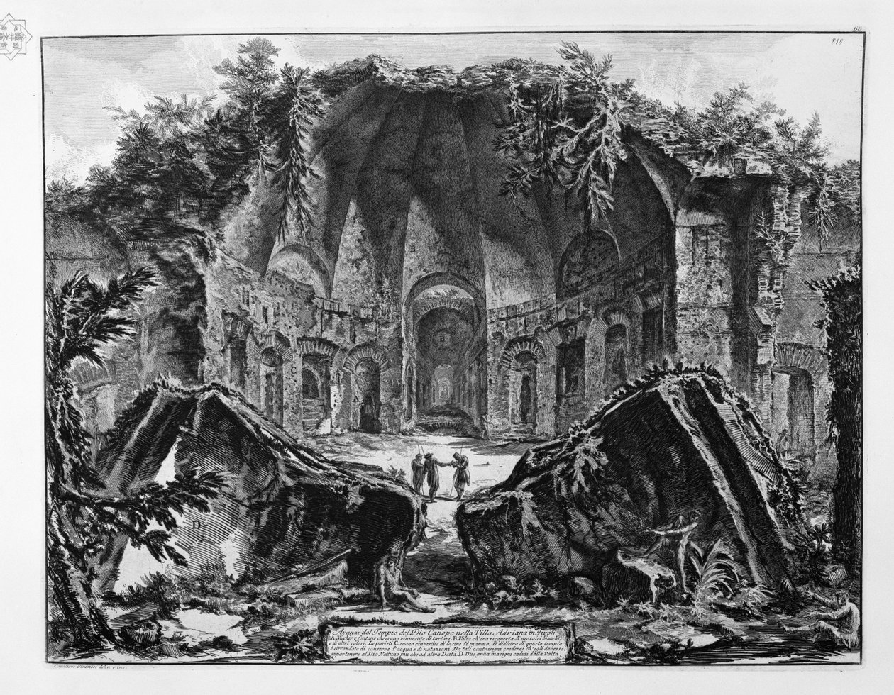 Avanzi del Tempio del Dio Canopo nella Villa Adriana in Tivoli av Giovanni-Battista Piranesi