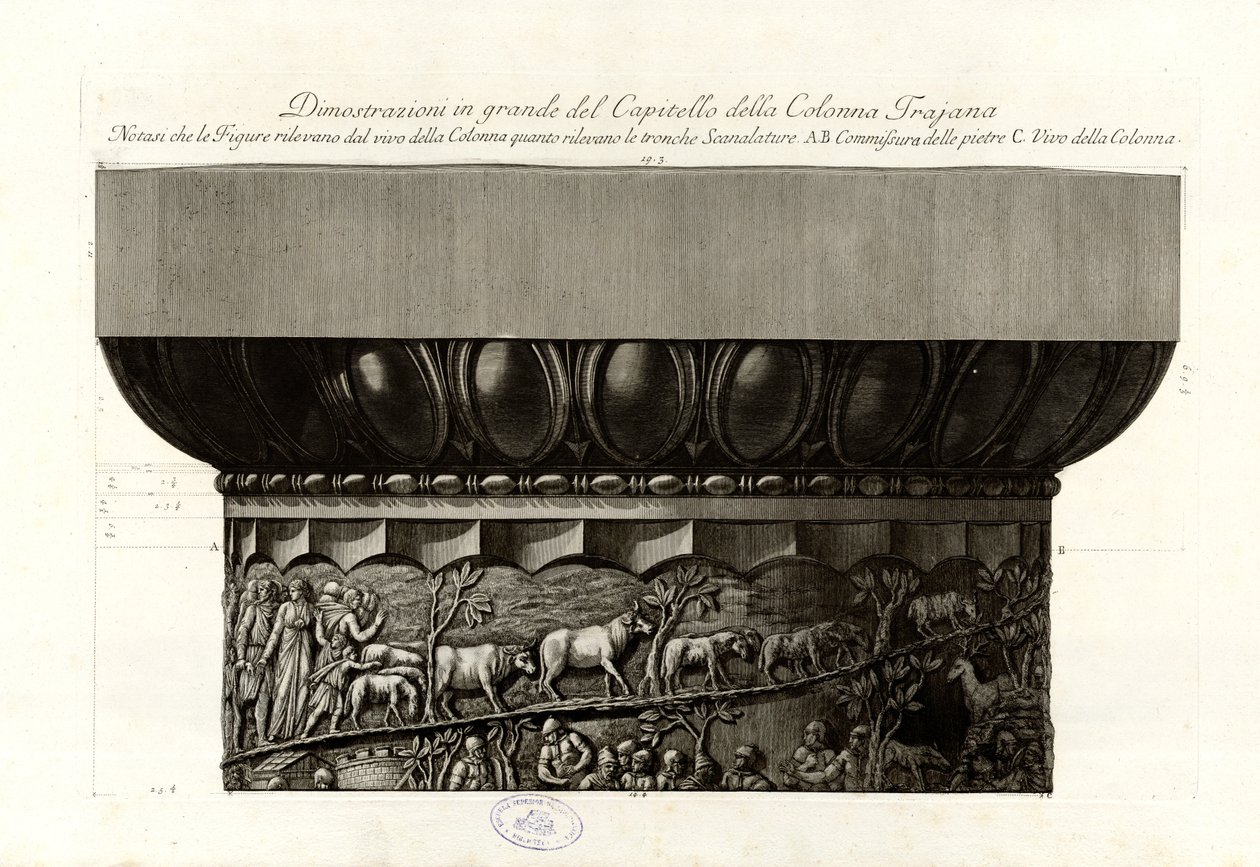 Stora demonstrationer av huvudstaden i Trajanskolonnen av Giovanni Battista Piranesi