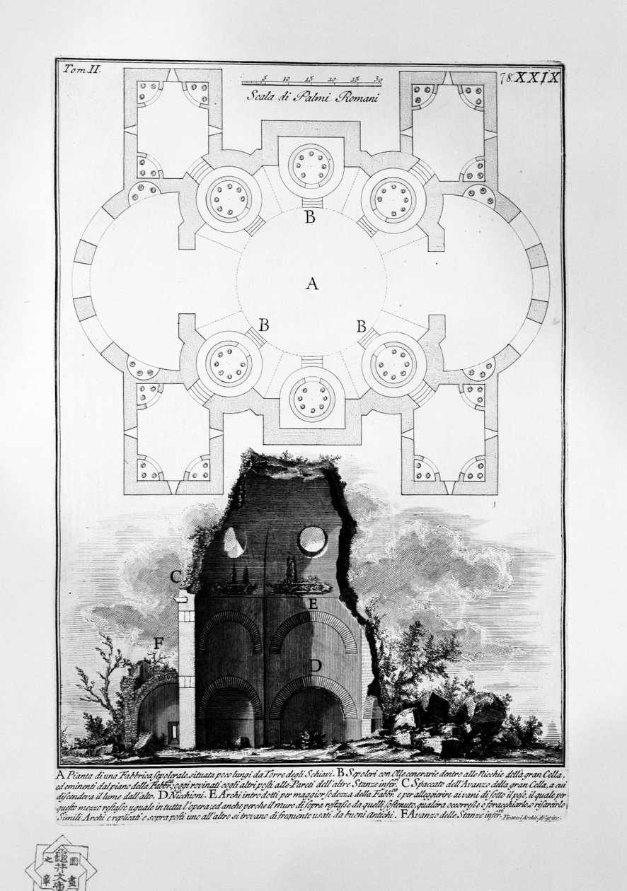 Mausoleum of Villa Gordiani av Giovanni Battista Piranesi