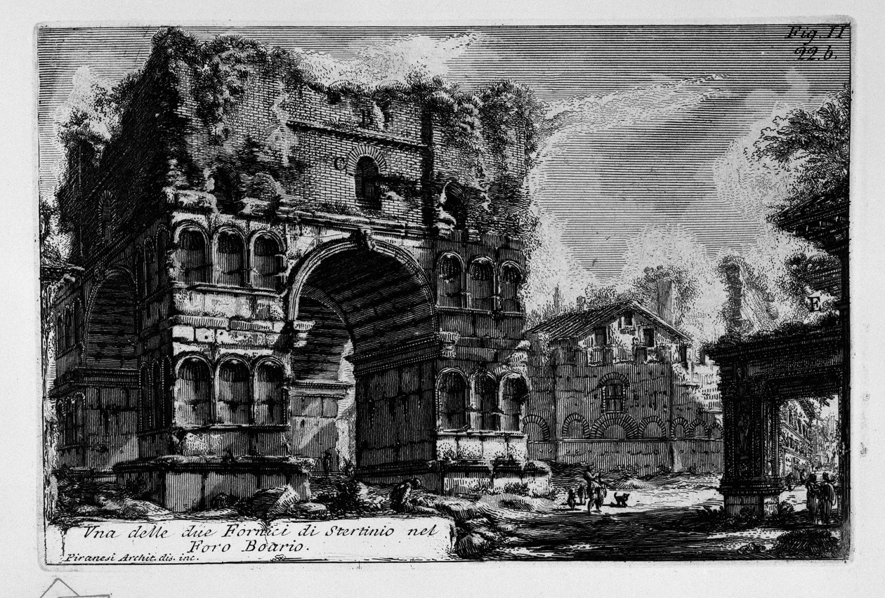 En av de två Fornici di Stertinio i Foro Boario. av Giovanni Battista Piranesi