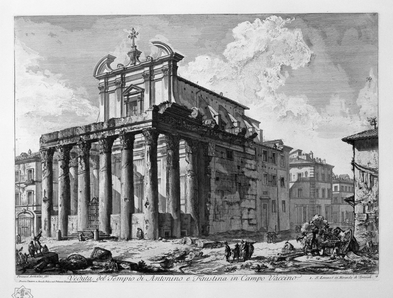 Veduta del Tempio di Antonino e Faustina in Campo Vaccino av Giovanni Battista Piranesi