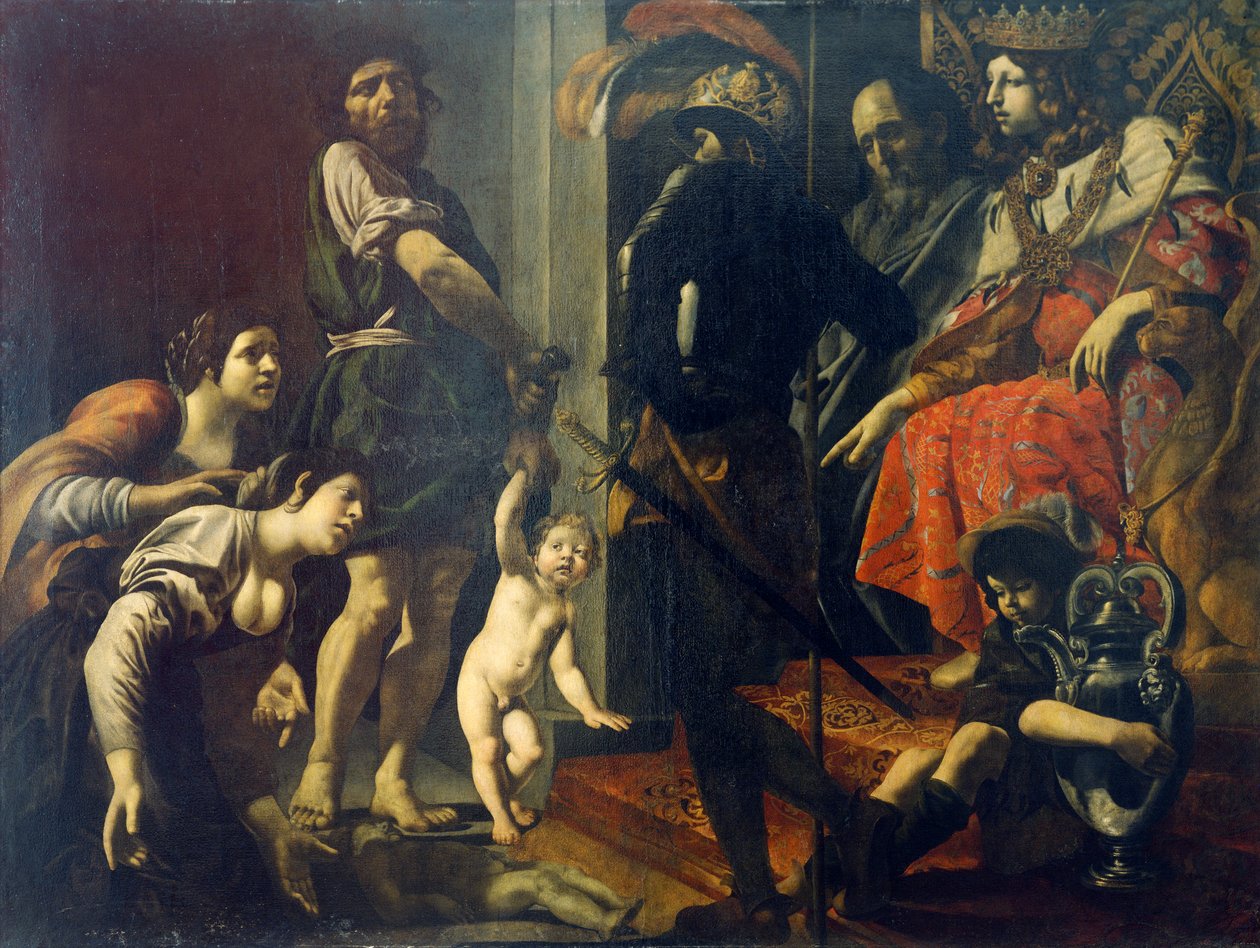 Judgment of Solomon av Giovanni Battista Caracciolo (1578-1635), olja på duk av Giovanni Battista Caracciolo