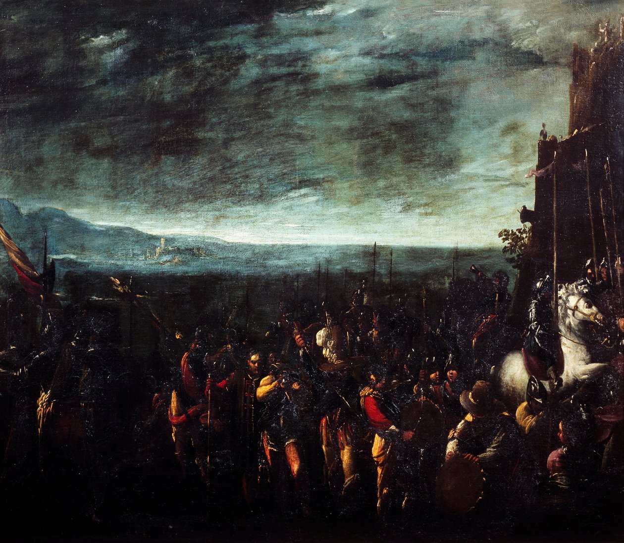 Marscherande soldater (olja på duk) av Giovanni Donducci