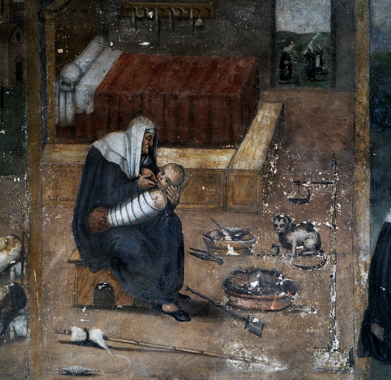 Berättelser om Mona Tancia, detalj (fresk) av Giovanni  Mannozzi