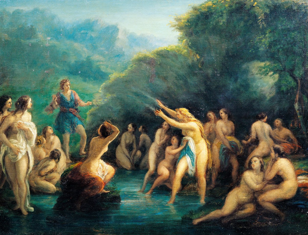 Diana och Actaeon, av Giovanni Carnovali känd som Piccio (1804-1873) av Giovanni Carnovali