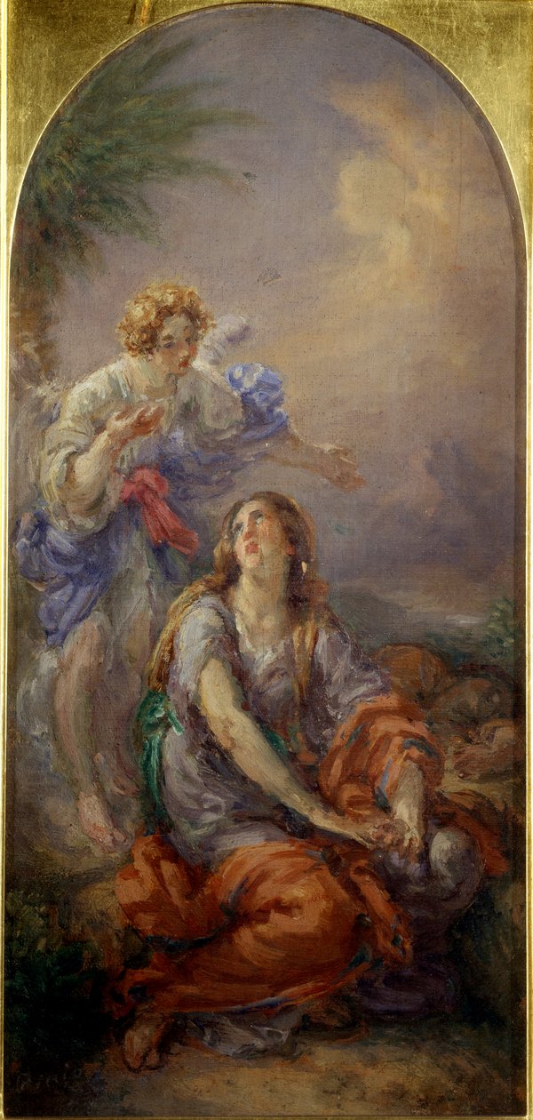 Hagar och ängeln i öknen (målning av Giovanni Carnovali