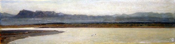 Arno mun (olja på panel) av Giovanni Costa
