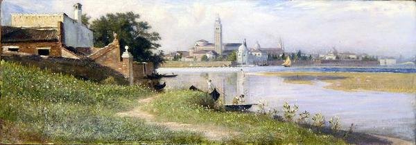 Venedig (olja på duk) av Giovanni Costa