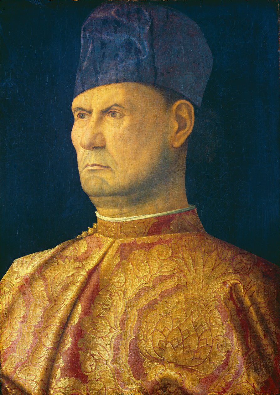 Giovanni Emo, c.1475/1480 (olja på panel överförd till duk monterad på panel) av Giovanni (attr.to) Bellini