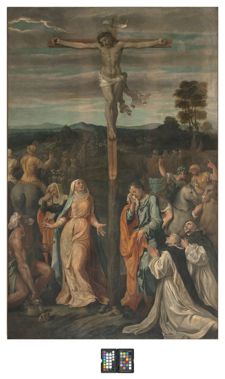 Korsfästelse (fresk överförd ombord) av Giovanni (fl.1537 d.c.1570) Fratino