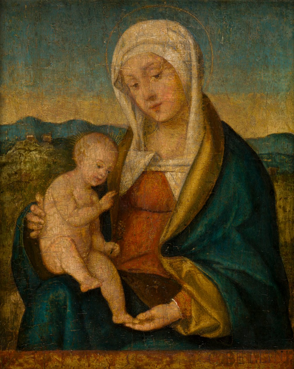 Madonna och barn, ca 1450-1516 (olja på panel) av Giovanni (style of) Bellini