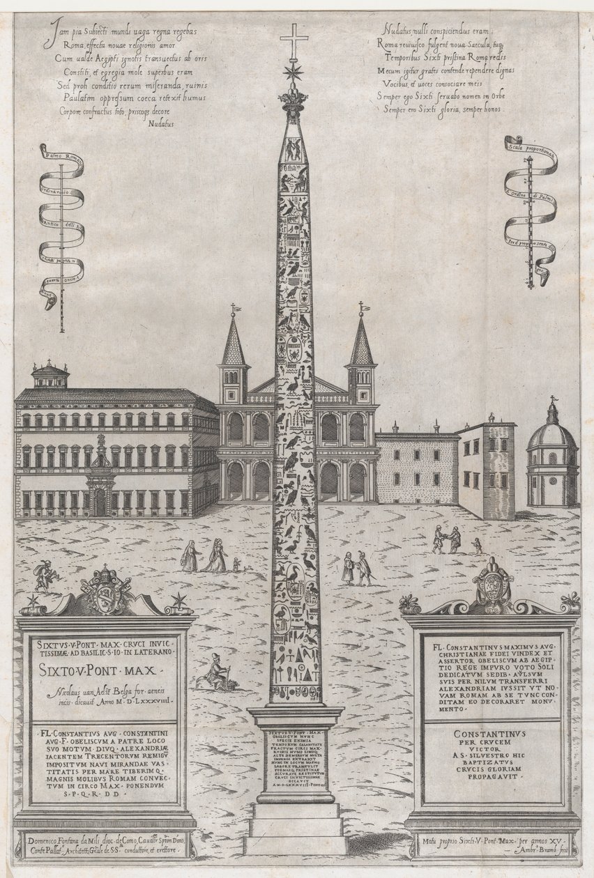 Mirror of Roman Magnificence: The Egyptian Obelisk of Constantine, 1589., 1589. av Giovanni Ambrogio Brambilla
