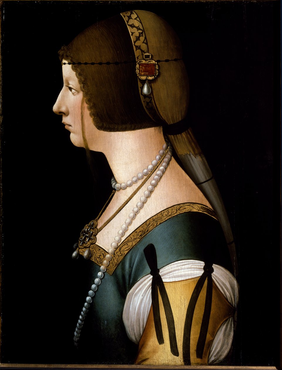 Porträtt av imponen Bianca Maria Sforza av Giovanni Ambrogio de (circle of) Predis