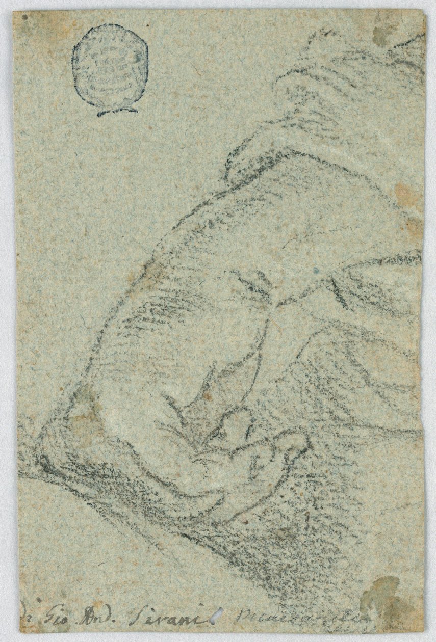 Teckning, studie: En vänsterhand i lutande ställning, ca 1650 av Giovanni Andrea Sirani