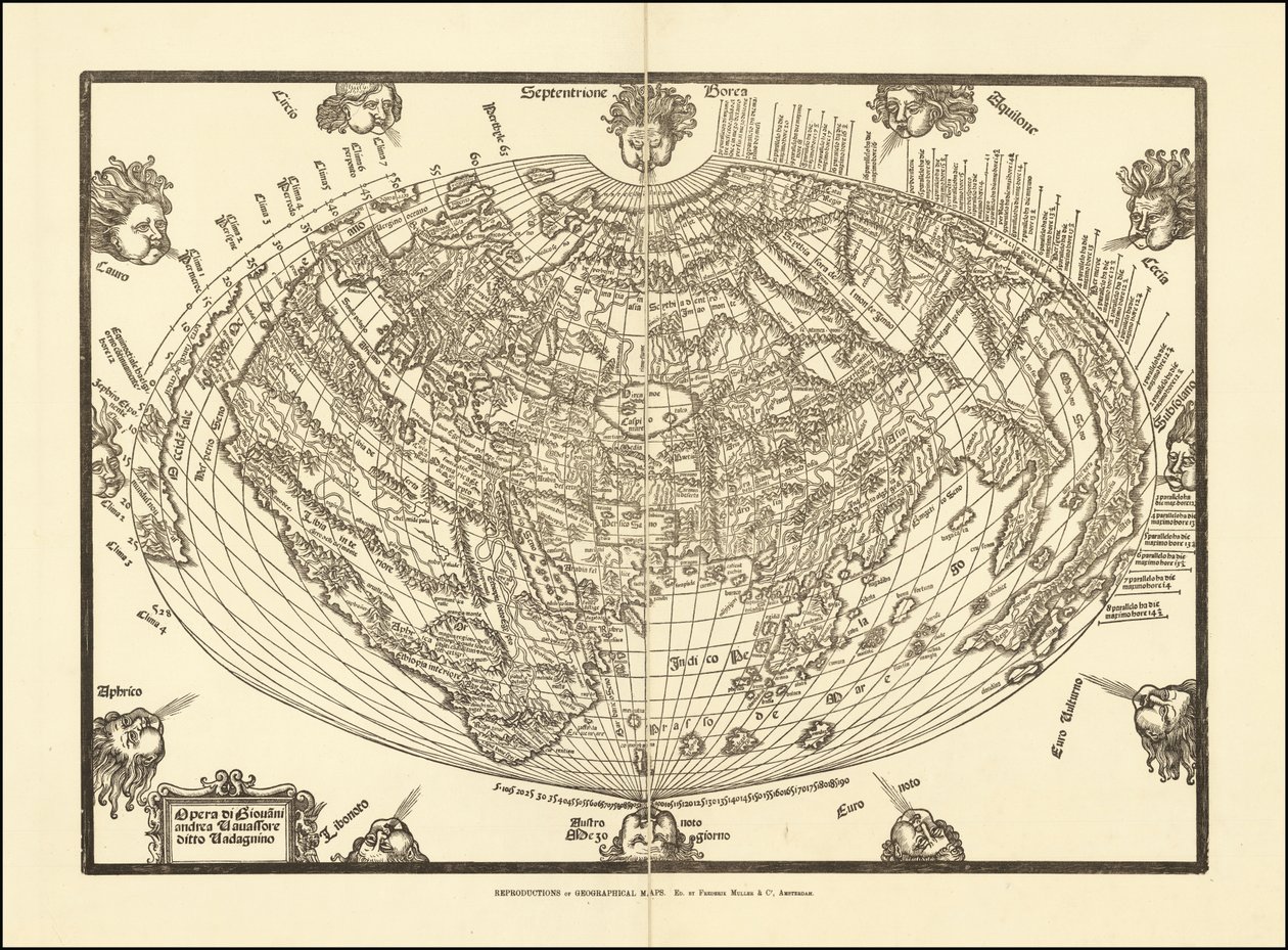 1540 års världskarta av Giovanni Andrea Vavassore av Giovanni Andrea Vavassori