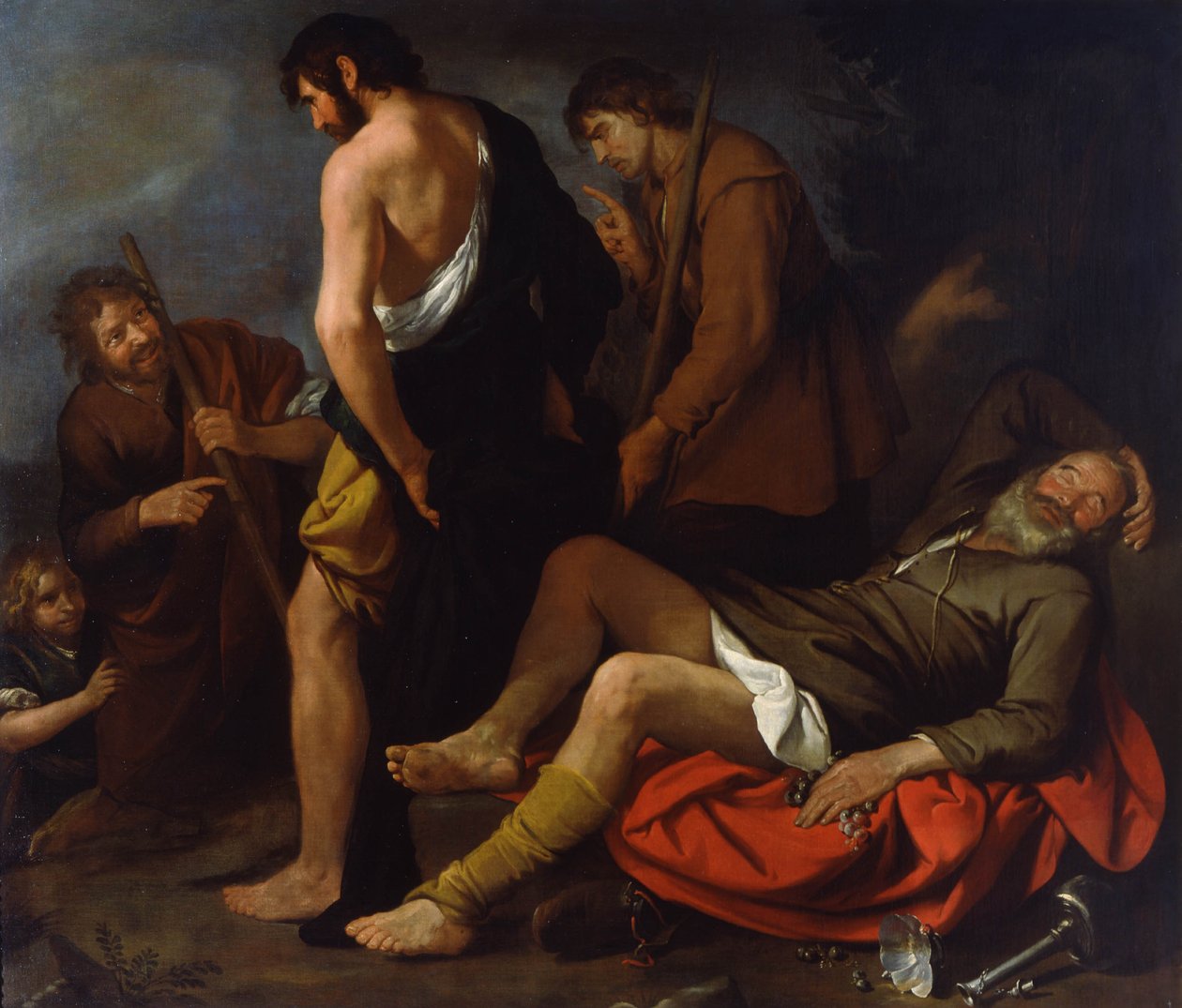 Noas fylleri, 1630-1640 av Giovanni Andrea de Ferrari