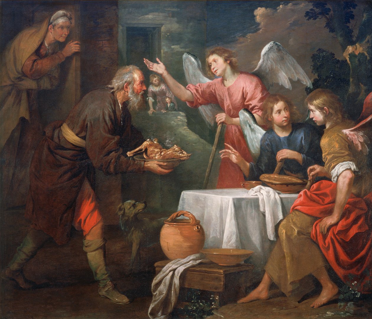 Abraham och de tre änglarna av Giovanni Andrea di Ferrari