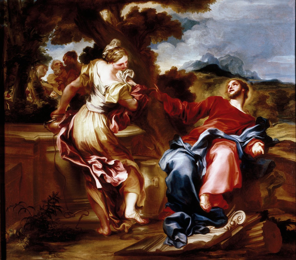 Kristus och samariten. Målning av Giovanni Andrea de 