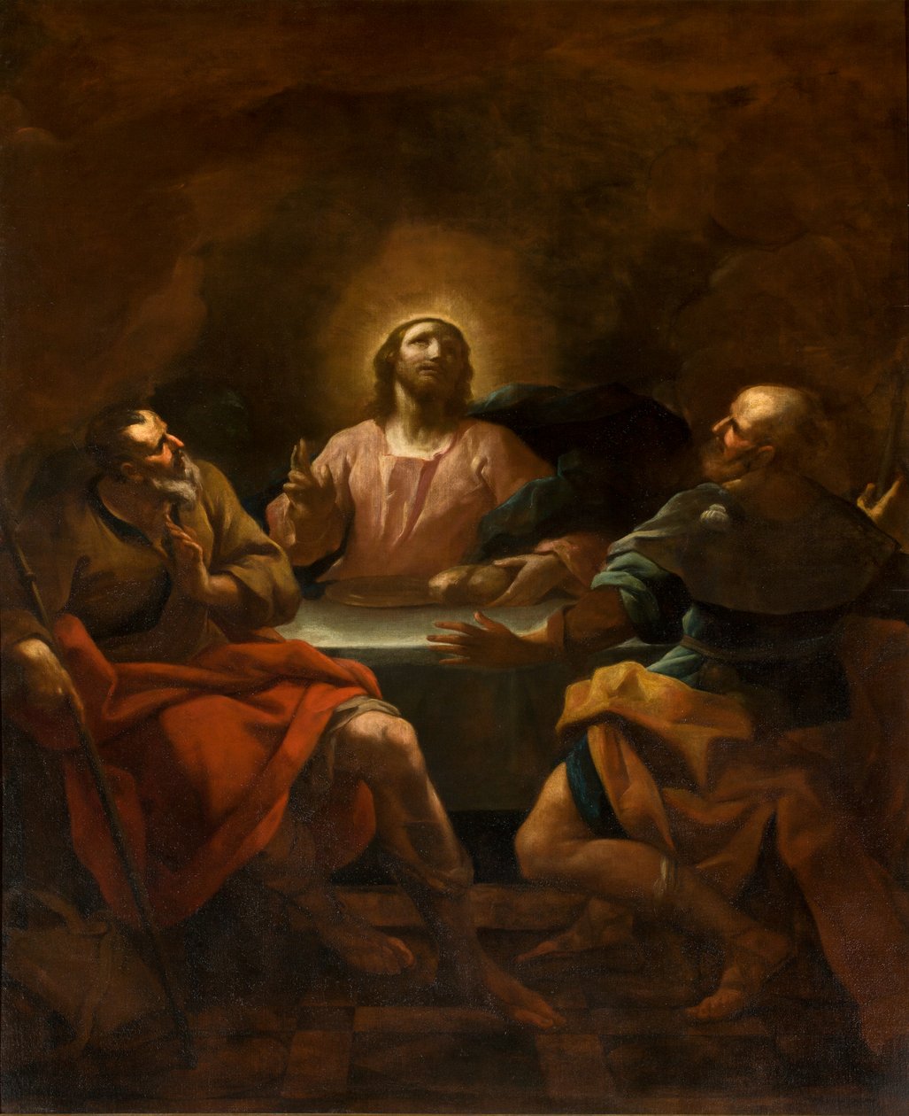 SS-sakramentets kapell, andra spanns sydsida, Giovanni Antonio Borroni, Emmaus nattvard av Giovanni Angelo Borroni