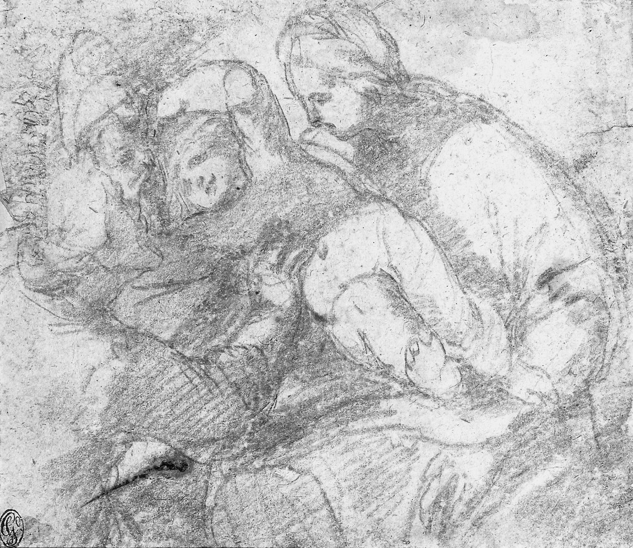 Madonnan och barnet med ett knästående helgon av Giovanni Angelo Ferrario